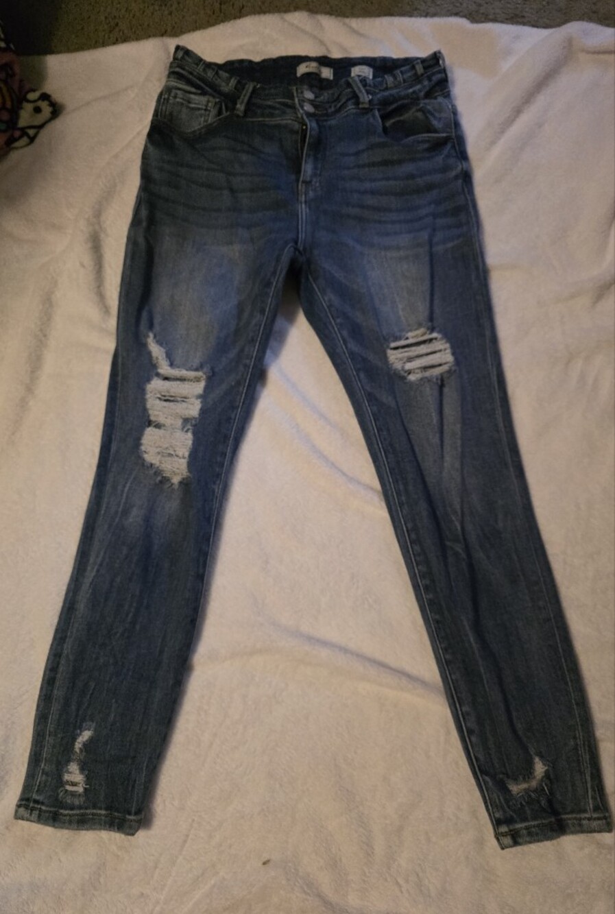 KanCan Women's Distressed Skinny Jeans - Blue